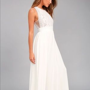 Lulus White Lace Dress (L)